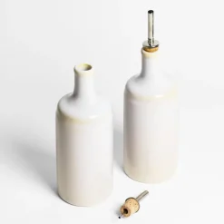 Bouteilles D'Huile|Céladon Paris Bouteille d'huile | Blanc nacré