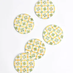 Dessous De Verre|Céladon Paris Dessous de verre | Jaune & Vert Azulejos