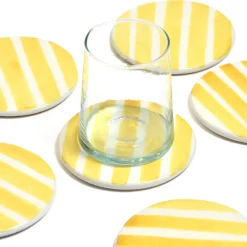 Dessous De Verre|Céladon Paris Dessous de verre | Jaune Linhas