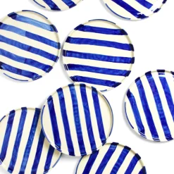 Assiettes Plates|Céladon Paris Grande assiette | Bleu Linhas