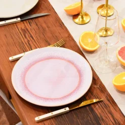 Assiettes Plates|Céladon Paris Grande assiette | Rose minéral