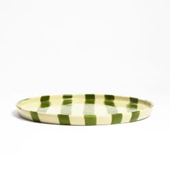 Assiettes Plates|Céladon Paris Grande assiette | Vert Linhas
