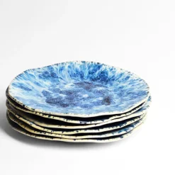 Assiettes Plates|Céladon Paris Grande assiette Onda | Bleu écume