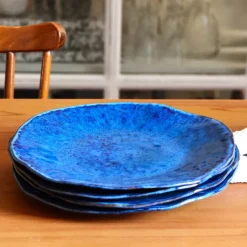 Assiettes Plates|Céladon Paris Grande assiette Onda | Bleu abyssal
