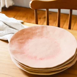 Assiettes Plates|Céladon Paris Grande assiette Onda | Corail doré