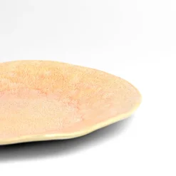 Assiettes Plates|Céladon Paris Grande assiette Onda | Corail doré