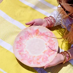 Assiettes Plates|Céladon Paris Grande assiette Onda | Rose anémone