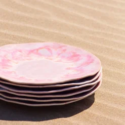 Assiettes Plates|Céladon Paris Grande assiette Onda | Rose anémone
