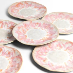 Assiettes Plates|Céladon Paris Grande assiette Onda | Rose anémone