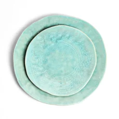 Assiettes Plates|Céladon Paris Grande assiette Onda | Vert d'eau