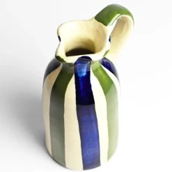 Pichets Et Vases|Céladon Paris Petit pichet | Bleu & Vert Linhas