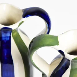 Pichets Et Vases|Céladon Paris Petit pichet | Bleu & Vert Linhas