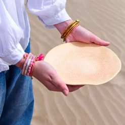 Assiettes Plates|Céladon Paris Petite assiette Onda | Corail doré