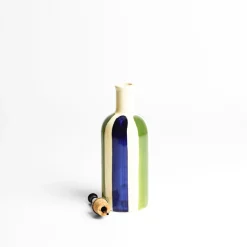 Bouteilles D'Huile|Céladon Paris Petite bouteille d'huile | Bleu & Vert Linhas