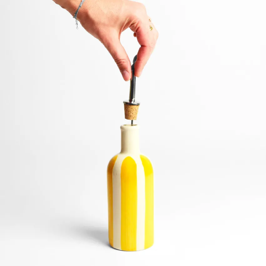 Bouteilles D'Huile|Céladon Paris Petite bouteille d'huile | Jaune Linhas