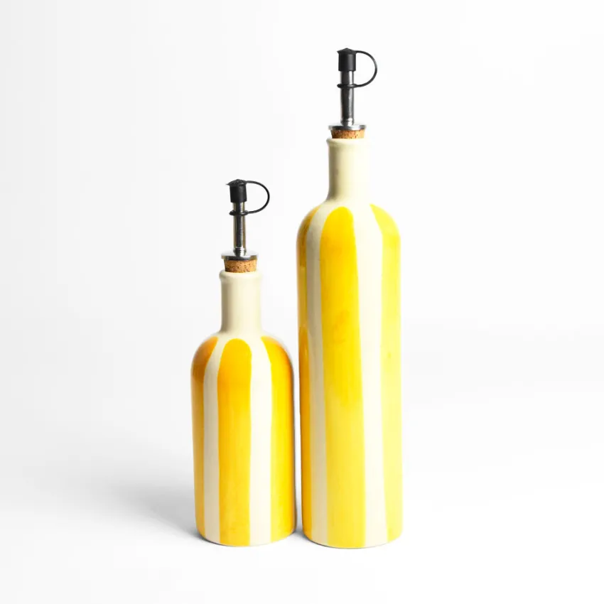Bouteilles D'Huile|Céladon Paris Petite bouteille d'huile | Jaune Linhas
